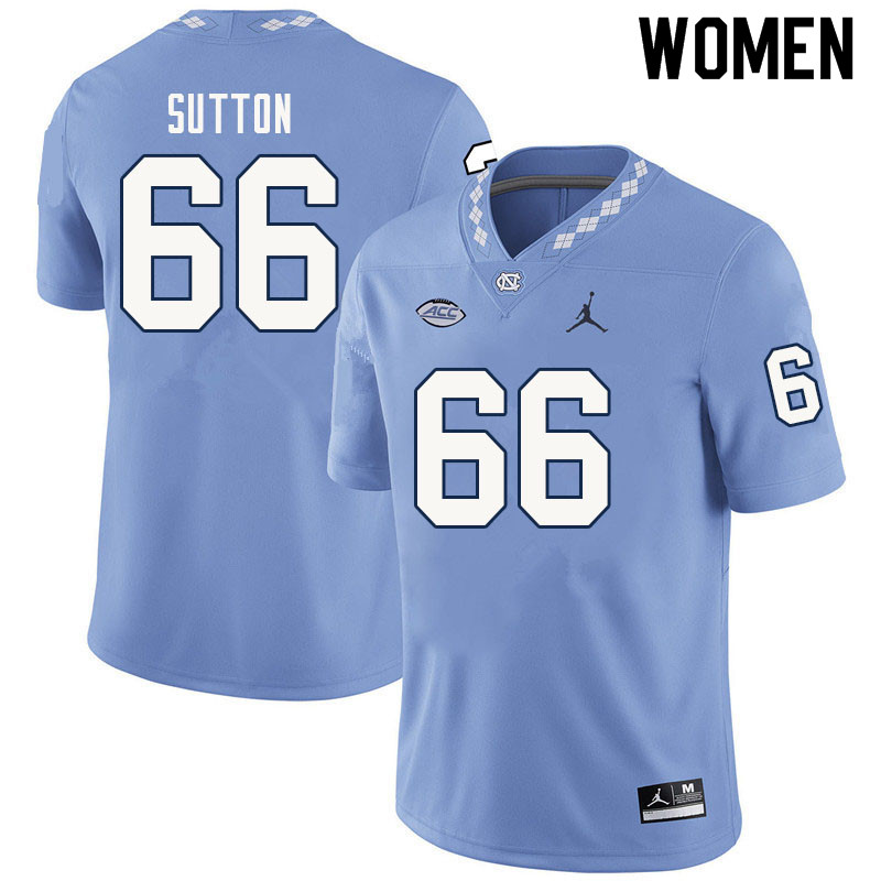 Women #66 Eli Sutton North Carolina Tar Heels College Football Jerseys Sale-Carolina Blue